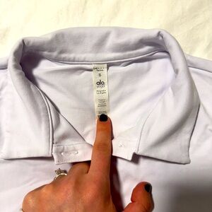 White Alo Yoga Choice Polo